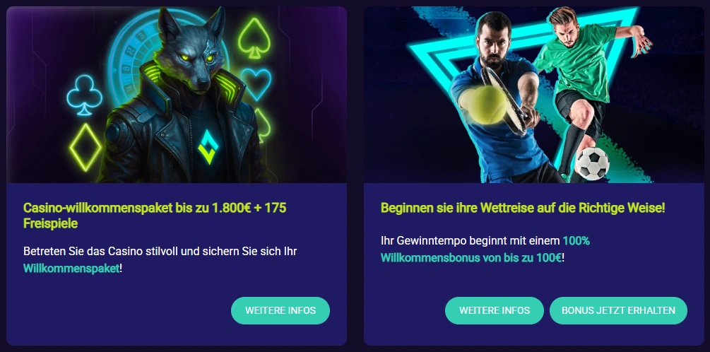 SpinPlatinum Willkommensbonus für Casino und Sportwetten