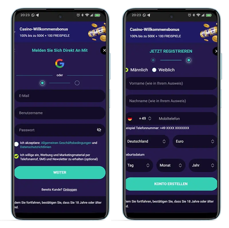 SpinPlatinum Casino Registrierung
