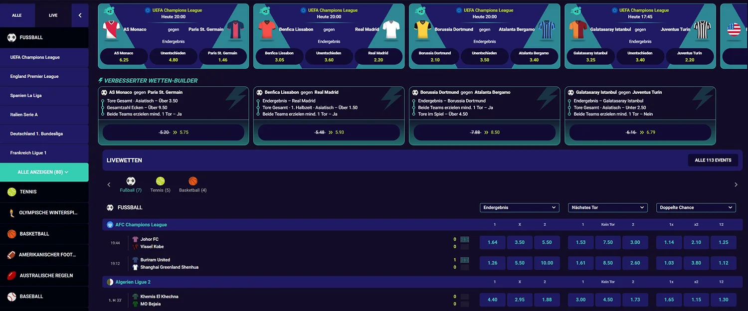 SpinPlatinum Casino Sportwetten